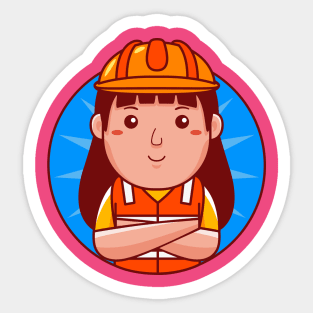 Builder Woman Sticker